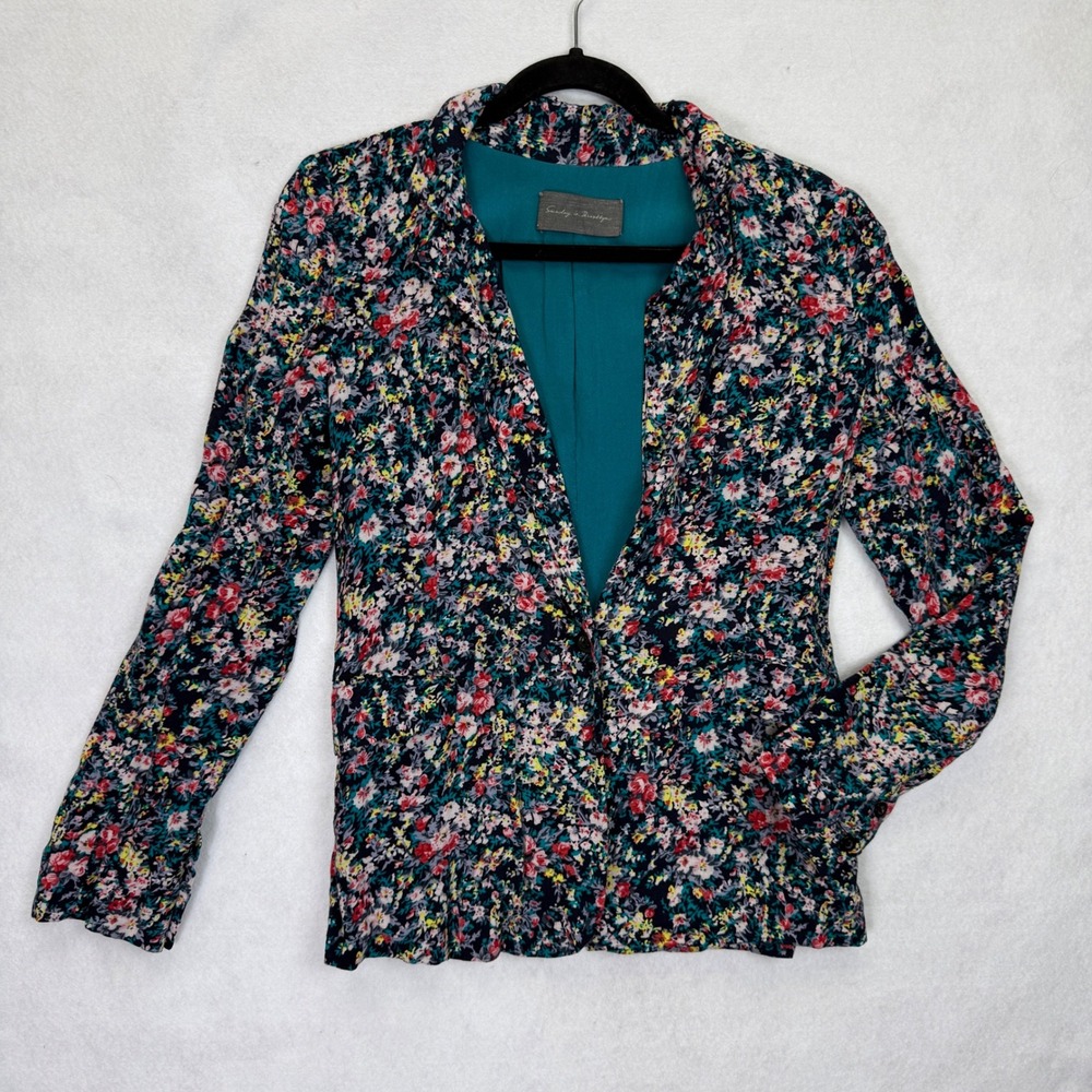 Sunday in Brooklyn Women's‎ Floral Blazer Jacket Button Front Sz S Anthropologie